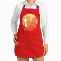 Retro Orange Cat Apron