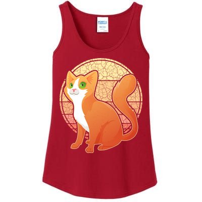 Retro Orange Cat Ladies Essential Tank