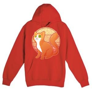 Retro Orange Cat Premium Pullover Hoodie