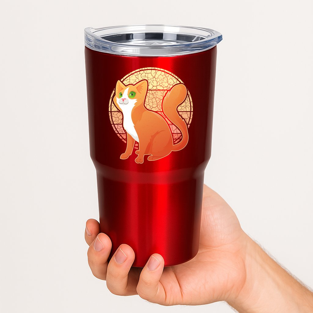Retro Orange Cat Tumbler