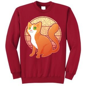 Retro Orange Cat Tall Sweatshirt