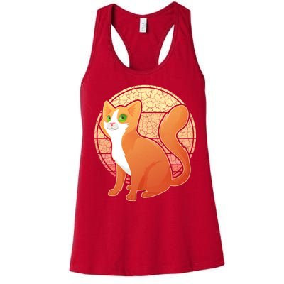 Retro Orange Cat Women's Racerback Tank