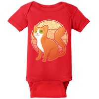 Retro Orange Cat Baby Bodysuit