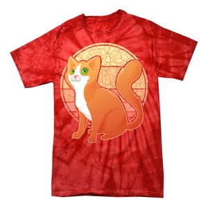 Retro Orange Cat Tie-Dye T-Shirt