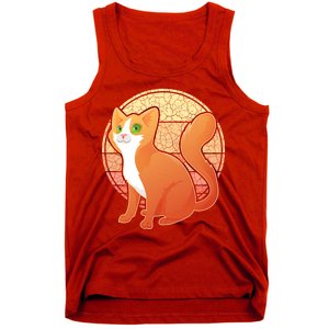 Retro Orange Cat Tank Top