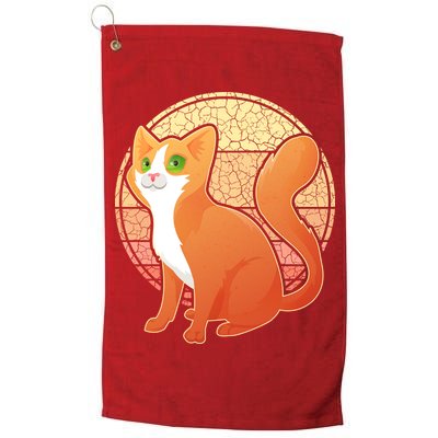 Retro Orange Cat Golf Towel