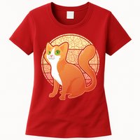Retro Orange Cat Womens T-Shirt