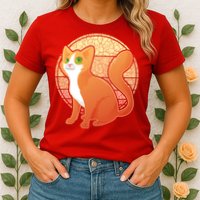 Retro Orange Cat Womens T-Shirt