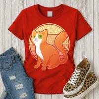 Retro Orange Cat Womens T-Shirt