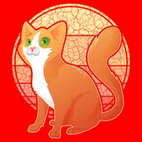 Retro Orange Cat Women's V-Neck T-Shirt