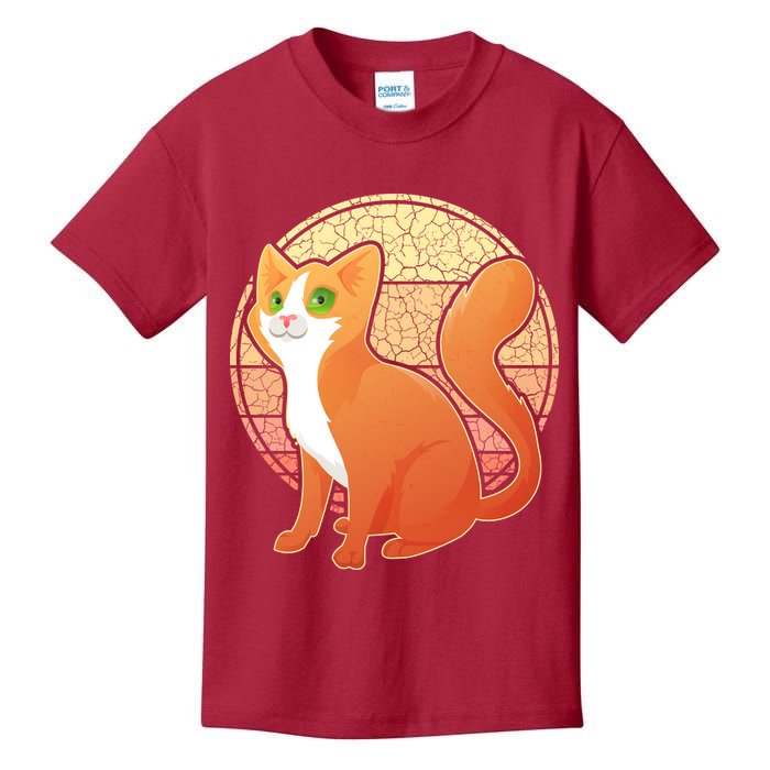 Retro Orange Cat Kids T-Shirt