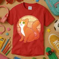 Retro Orange Cat Kids T-Shirt