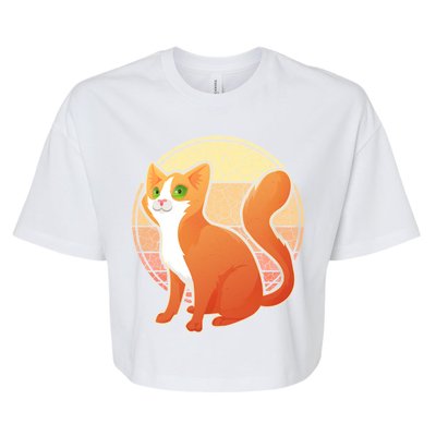 Retro Orange Cat Bella+Canvas Jersey Crop Tee