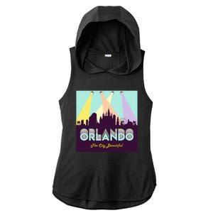 Retro Orlando Florida Ladies PosiCharge Tri-Blend Wicking Draft Hoodie Tank