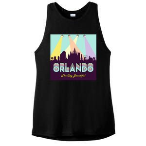 Retro Orlando Florida Ladies PosiCharge Tri-Blend Wicking Tank