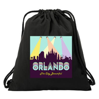 Retro Orlando Florida Drawstring Bag