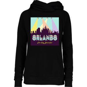 Retro Orlando Florida Womens Funnel Neck Pullover Hood