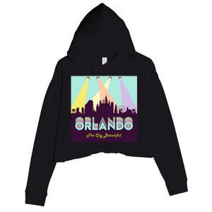 Retro Orlando Florida Crop Fleece Hoodie