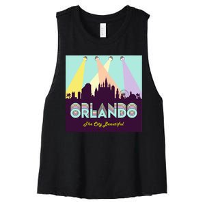 Retro Orlando Florida Women's Racerback Cropped Tank