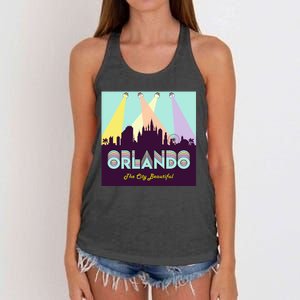 Retro Orlando Florida Women's Knotted Racerback Tank