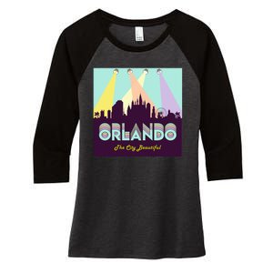 Retro Orlando Florida Women's Tri-Blend 3/4-Sleeve Raglan Shirt