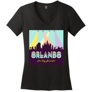 Retro Orlando Florida Women's V-Neck T-Shirt