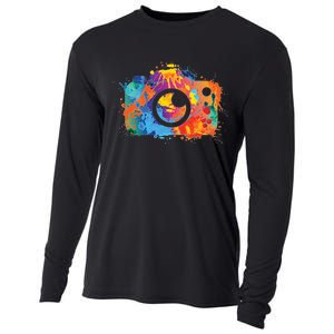 Retro Paint Camera Cooling Performance Long Sleeve Crew