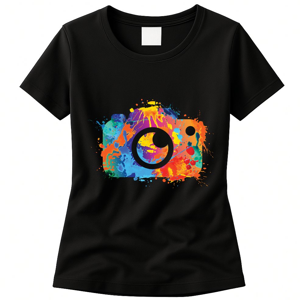 Retro Paint Camera Womens T-Shirt