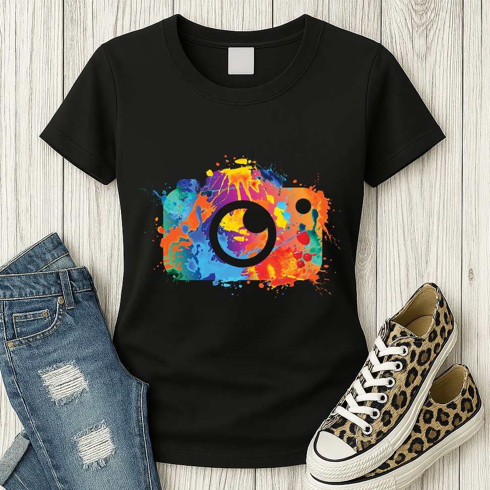 Retro Paint Camera Womens T-Shirt