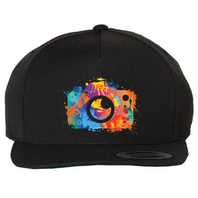 Retro Paint Camera Wool Snapback Cap