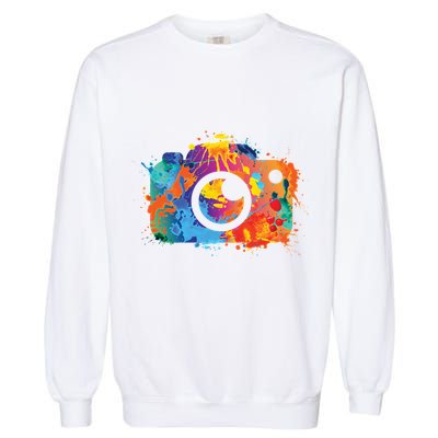 Retro Paint Camera Garment-Dyed Sweatshirt