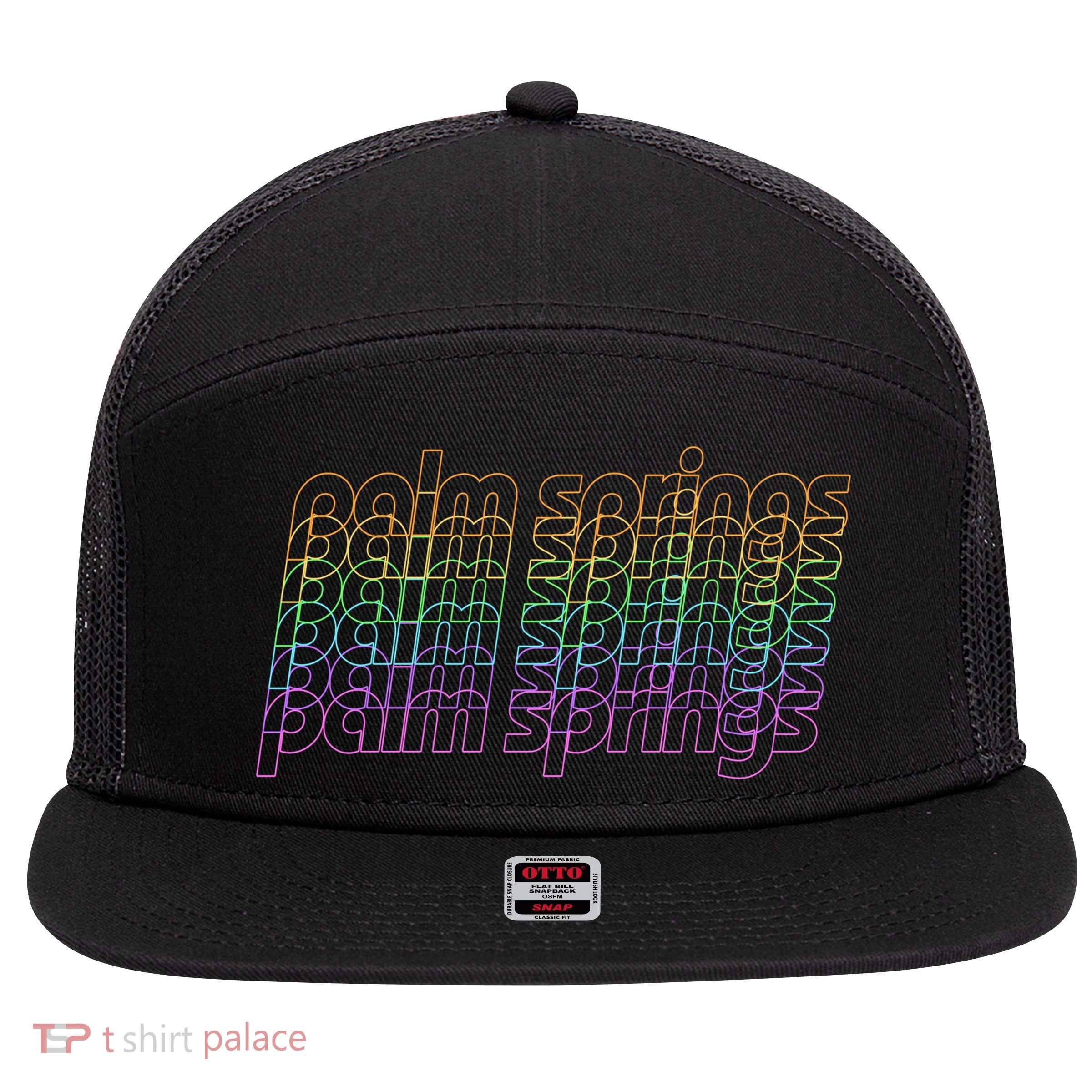 Retro Palm Springs Retro Multicolor 7 Panel Mesh Trucker Snapback Hat
