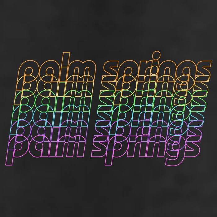 Retro Palm Springs Retro Multicolor 7 Panel Mesh Trucker Snapback Hat