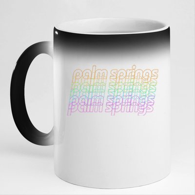 Retro Palm Springs Retro Multicolor 11oz Black Color Changing Mug