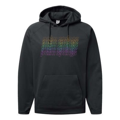 Retro Palm Springs Retro Multicolor Performance Fleece Hoodie