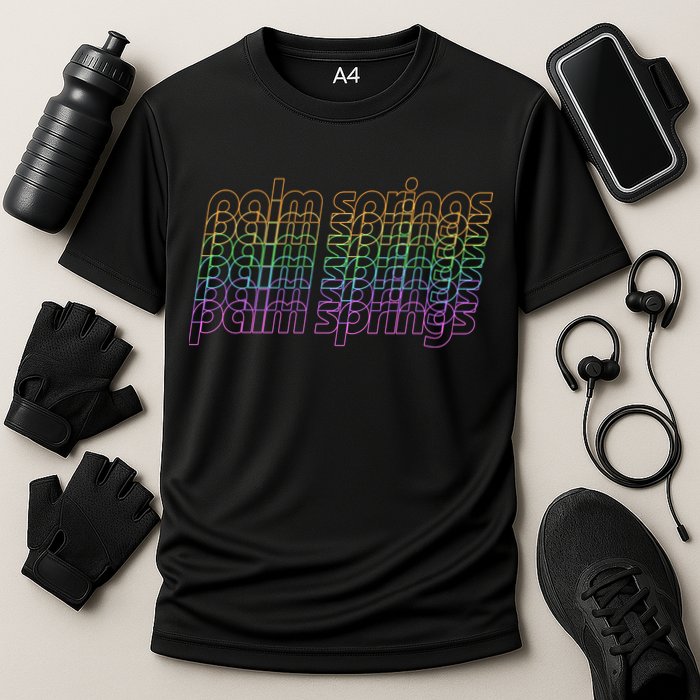 Retro Palm Springs Retro Multicolor Performance Shirt