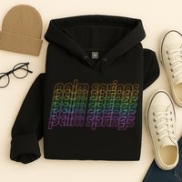 Retro Palm Springs Retro Multicolor Hoodie