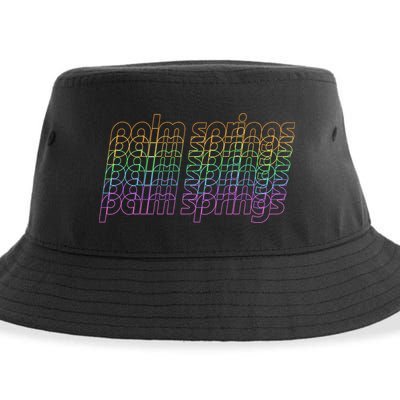 Retro Palm Springs Retro Multicolor Sustainable Bucket Hat