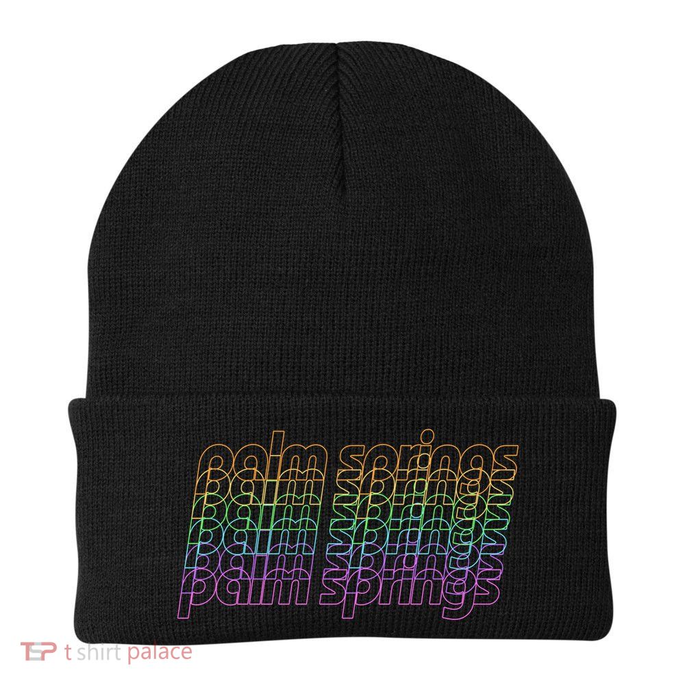 Retro Palm Springs Retro Multicolor Knit Cap Winter Beanie