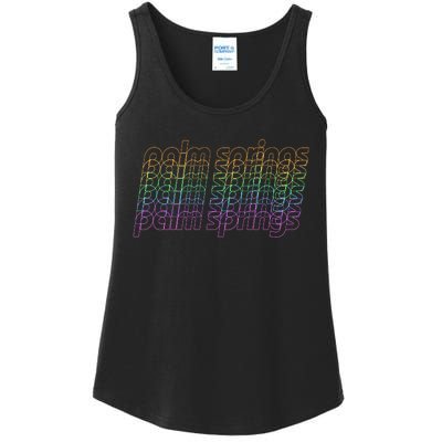 Retro Palm Springs Retro Multicolor Ladies Essential Tank