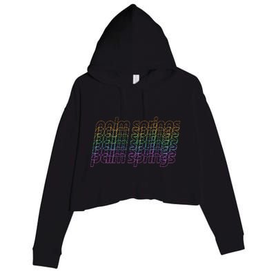 Retro Palm Springs Retro Multicolor Crop Fleece Hoodie