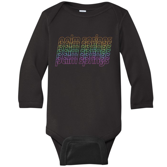 Retro Palm Springs Retro Multicolor Baby Long Sleeve Bodysuit