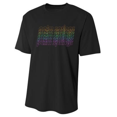 Retro Palm Springs Retro Multicolor Performance Sprint T-Shirt