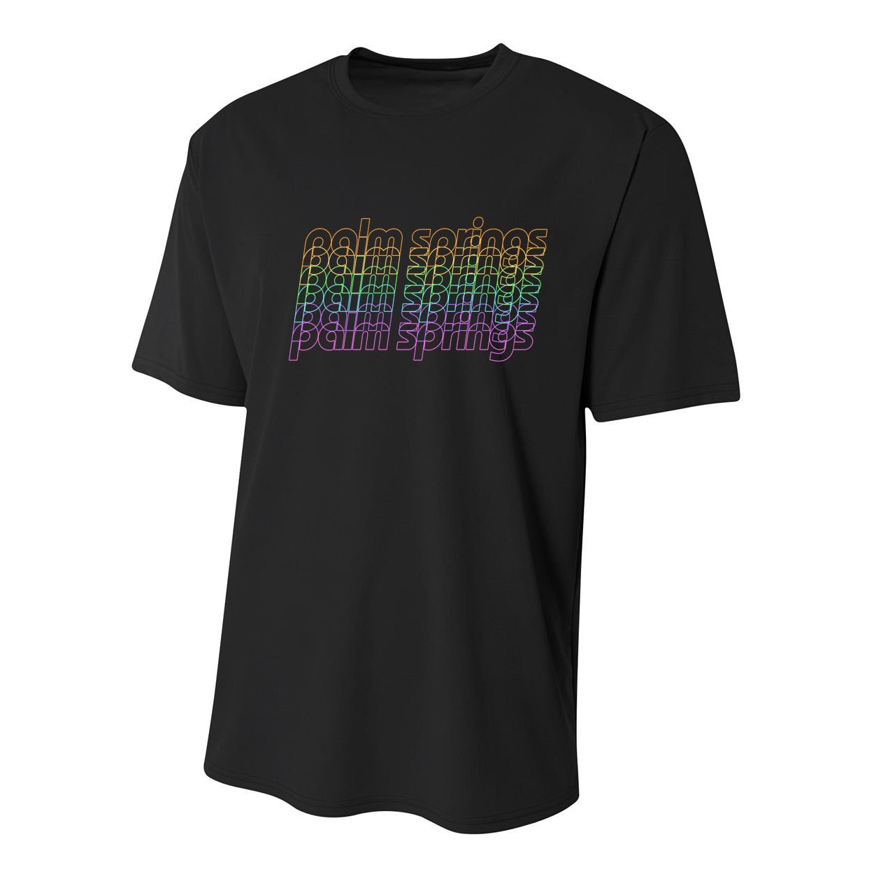 Retro Palm Springs Retro Multicolor Youth Performance Sprint T-Shirt