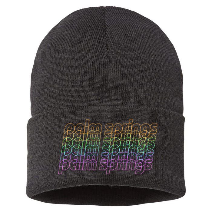 Retro Palm Springs Retro Multicolor Sustainable Knit Beanie