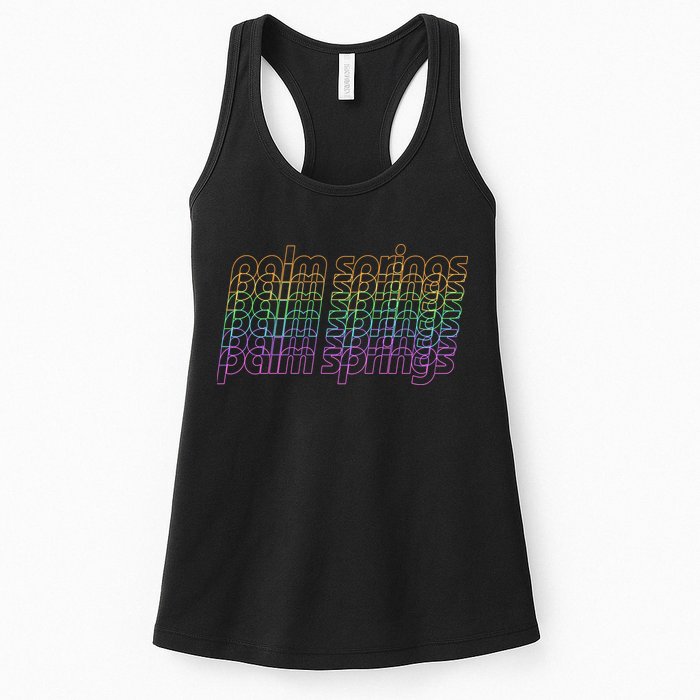 Retro Palm Springs Retro Multicolor Womens Tank Top