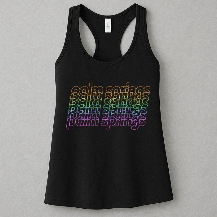 Retro Palm Springs Retro Multicolor Womens Tank Top