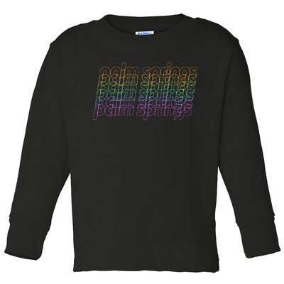 Retro Palm Springs Retro Multicolor Toddler Long Sleeve Shirt