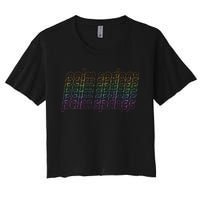 Retro Palm Springs Retro Multicolor Women's Crop Top Tee