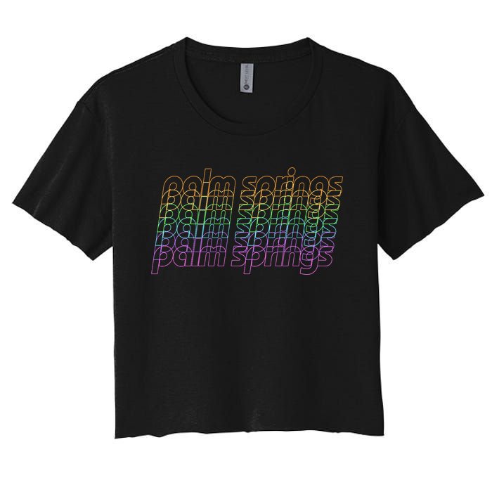 Retro Palm Springs Retro Multicolor Women's Crop Top Tee